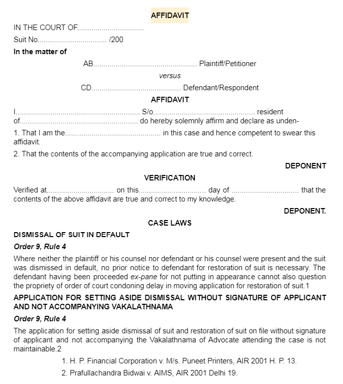 Sample legal draft 1